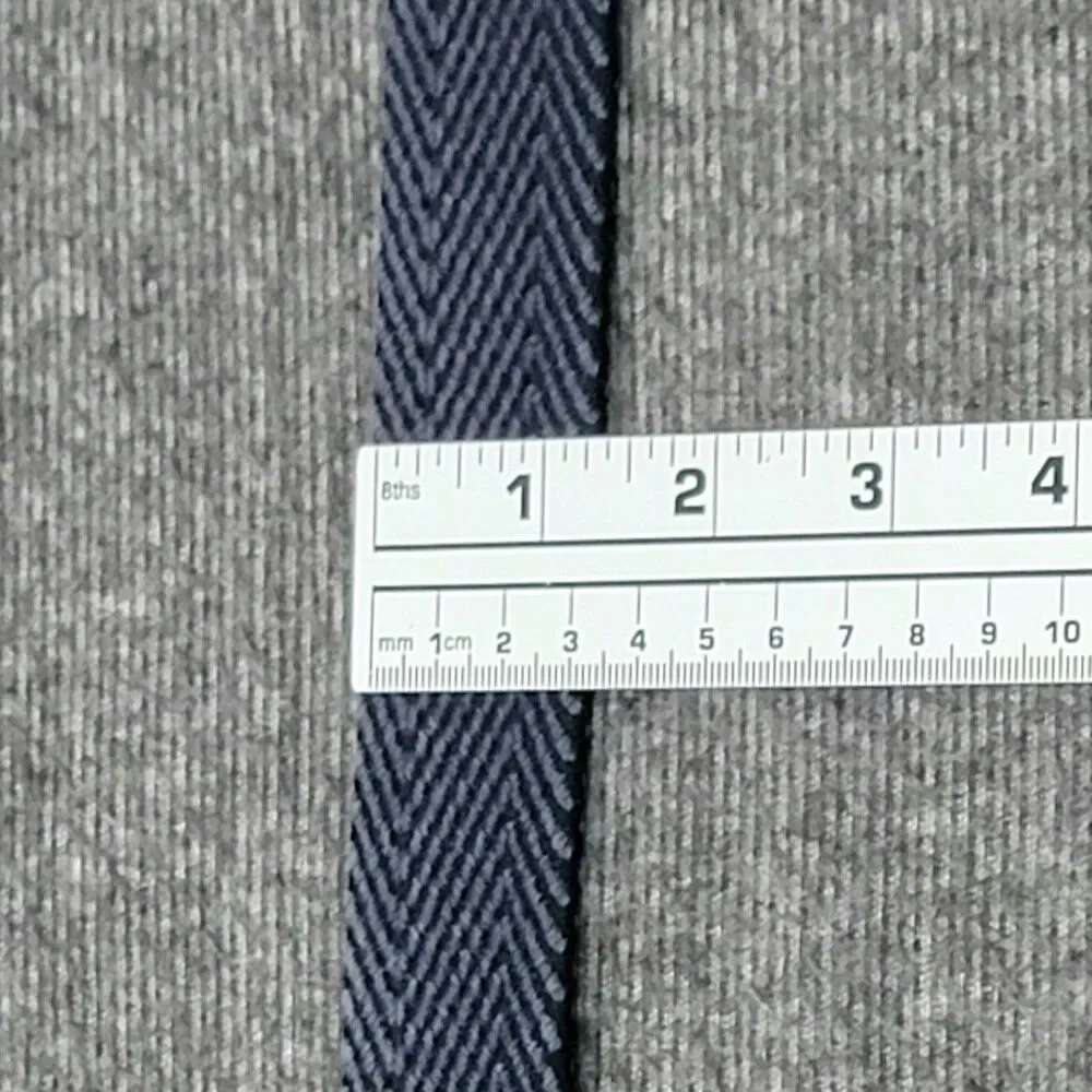 Brooks Brothers Belt Mens L Brown Leather Blue Preppy Woven Stretch Brass Buckle